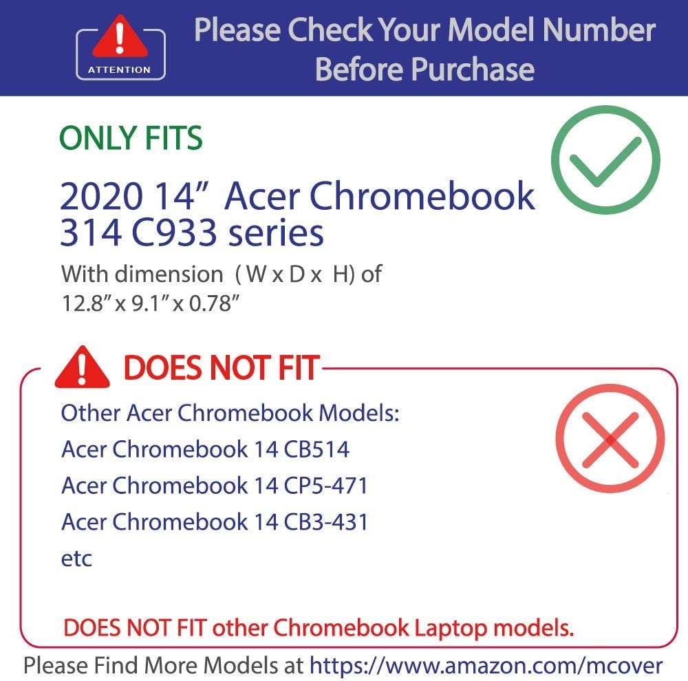 mCover Hard Shell Case Only for14 Inch Acer Chromebook 314 CB314 (Black) - Image 3