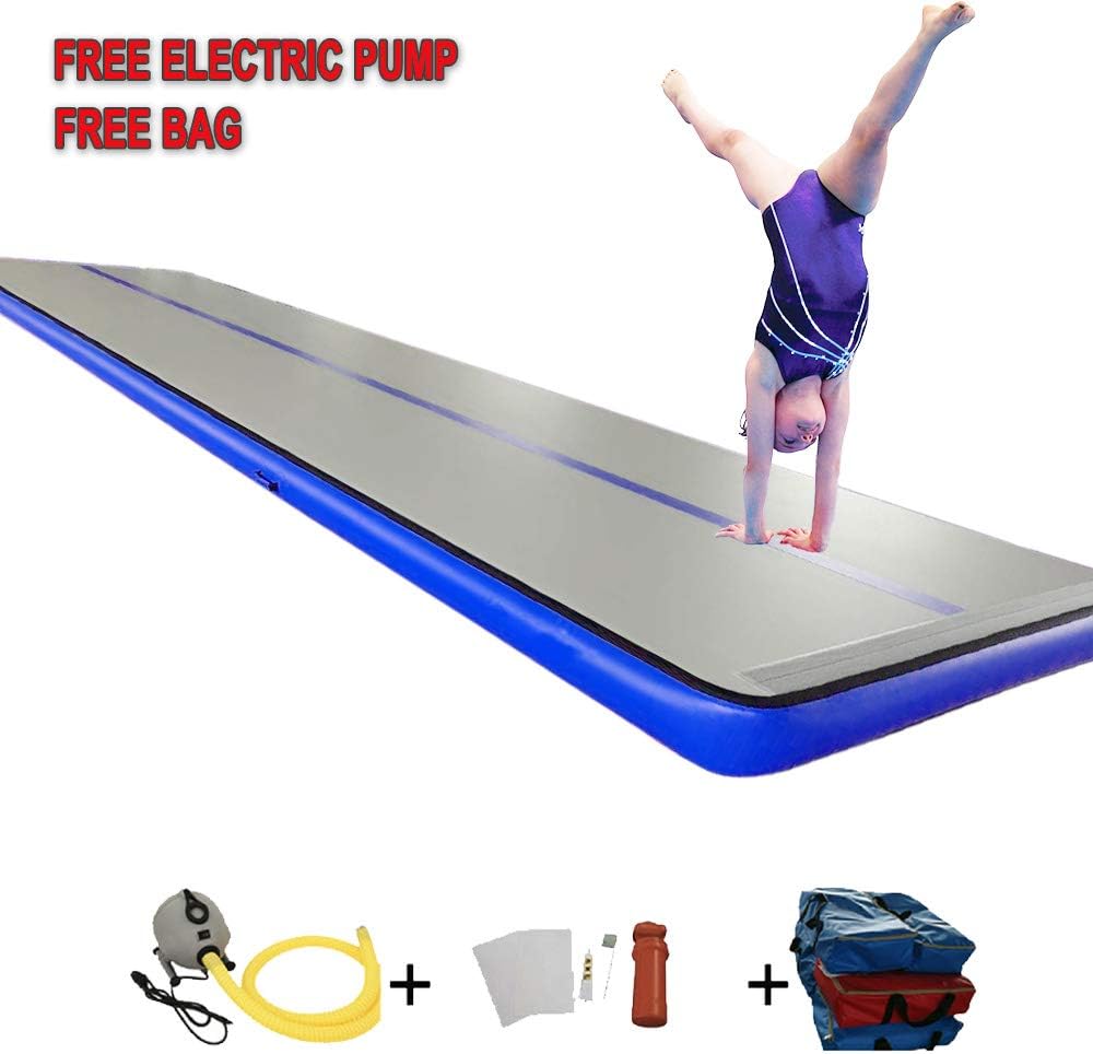 Sinolodo Inflatable Air Track 8 inches Thick Gymnastics Tumbling Mats for Kit Inflatable Gym Air Mat Gymnastics Equipment
