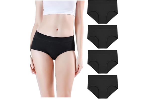 wirarpa Women's Cotton Stretch Underwear Ladies Mid Rise Briefs Panties Multipack