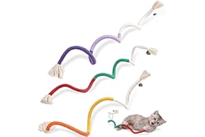 Letalong 3 PCS Cotton Rope Cat Toys for Indoor Cats, Interactive Cat Rope Toys with Silvervine Fruit for Cats and Kittens, Handmade Pet Chew Toys for Teeth Cleaning