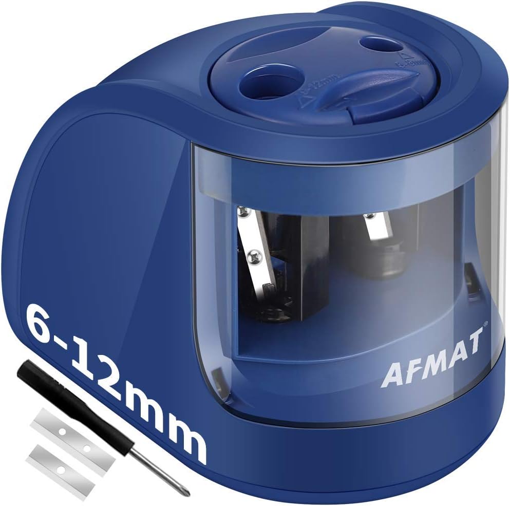 AFMAT Small Electric Pencil Sharpener, Pencil Sharpener for Large