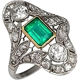 RKKOJJO 925 Sterling Silver Emerald Cut Cubic Zirconia Diamond Ring Engagement Ring Wedding Band Rings for Women