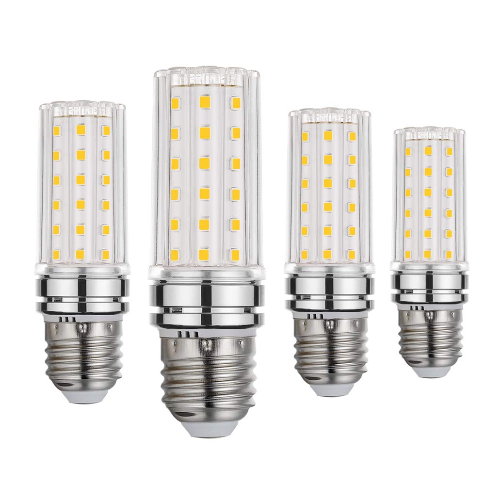VINBE E27 LED Corn Bulbs, Edison Screw, 12W, 100W Incandescent Equivalent,1200Lm, Warm White,Not dimmable (3000K, 4 pcs)