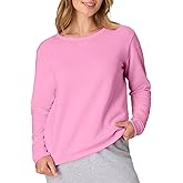 Hanes womens Crewneck Sweatshirt, Ecosmart Fleece Pullover With V-notch, Sweatshirt for Women