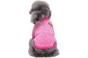 CHBORLESS Pet Dog Classic Knitwear Sweater Warm Winter Puppy Pet Coat Soft Sweater Clothing for Small Dogs (S, Rose)