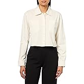 HUGO Women's Heart Logo Cropped Button Down Shirt