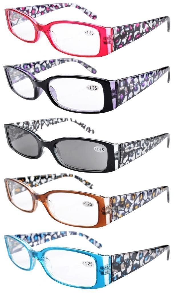 Eyekepper 5 Pairs Floral Pattern Design Reading Glasses for Women Reading Inlcude Reader Sunglasses +0.75 Reading Eyeglasses — image 1