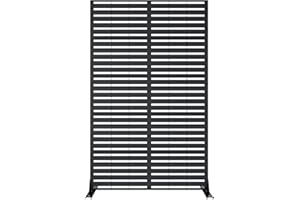 MELLCOM Metal Privacy Screen, 6FT Outdoor Privacy Screen with Stable Base, Outdoor Privacy Fence for Patio, Garden, Balcony a