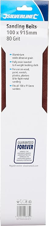 Silverline Sanding Belts 100 x 915 mm 80 Grit 5 Pack GX51 Aluminium Oxide view 4