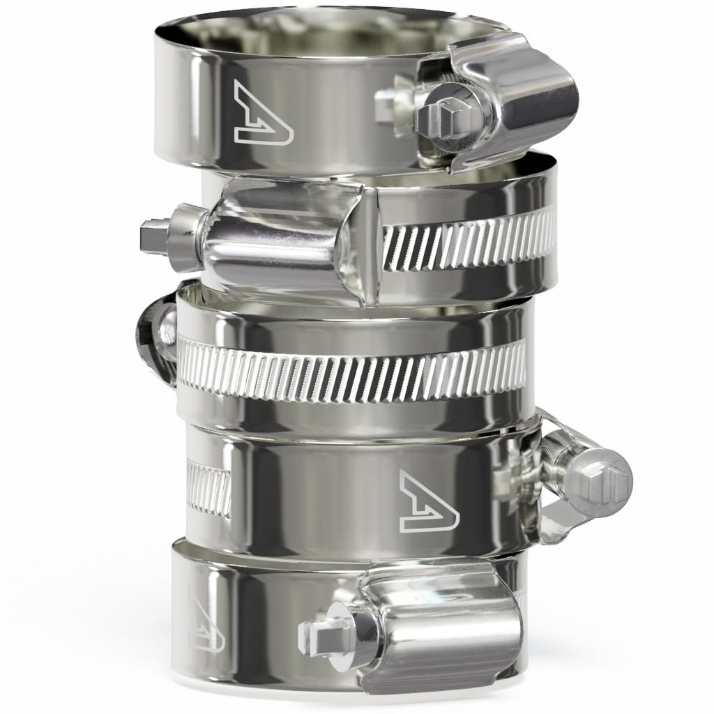 5 Pack - 110mm > 140mm Worm Drive 304 Stainless Steel Hose Pipe Clamps Clips