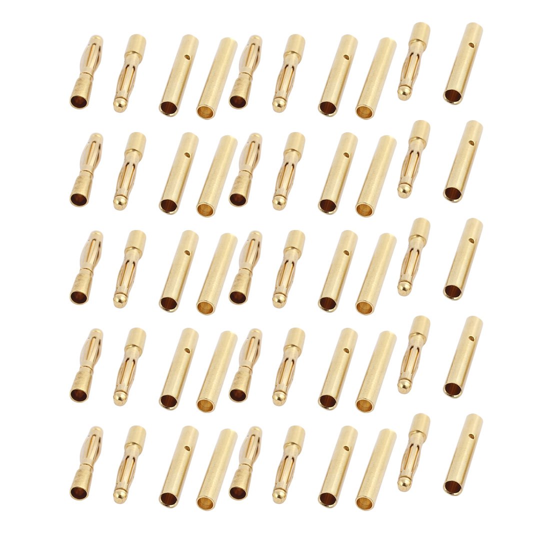 sourcing map 25 Pairs Gold Plated 2mm Male Female Banana RC Model Charger Connector