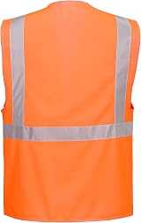 Portwest Berlin Executive Hi Vis Vest 7 Pockets Orange 4XL Safety Gilet view 2
