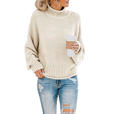 Women's Oversized Turtleneck Cable Knit Sweater Kuwait Ubuy