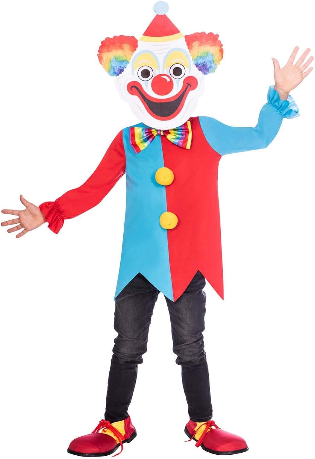 Amscan - Children's clown costume, long-sleeved shirt, headwear, fun maker, theme party, carnival, Halloween.