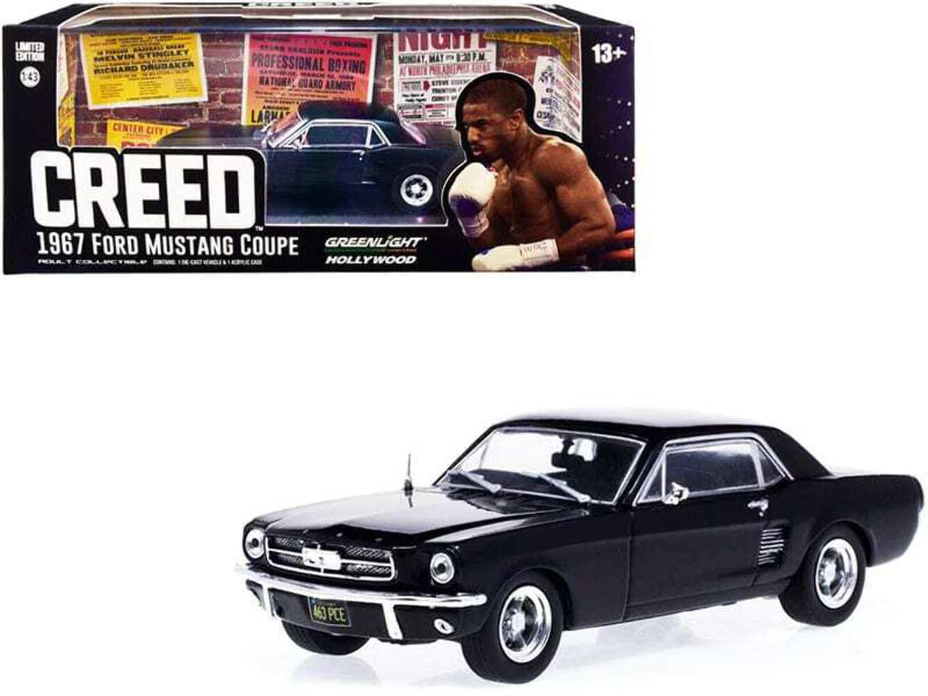 Greenlight 86615 Creed 2015 Adonis Creeds Mustang Coupe Matt Black 1:43 Scale Diecast Model