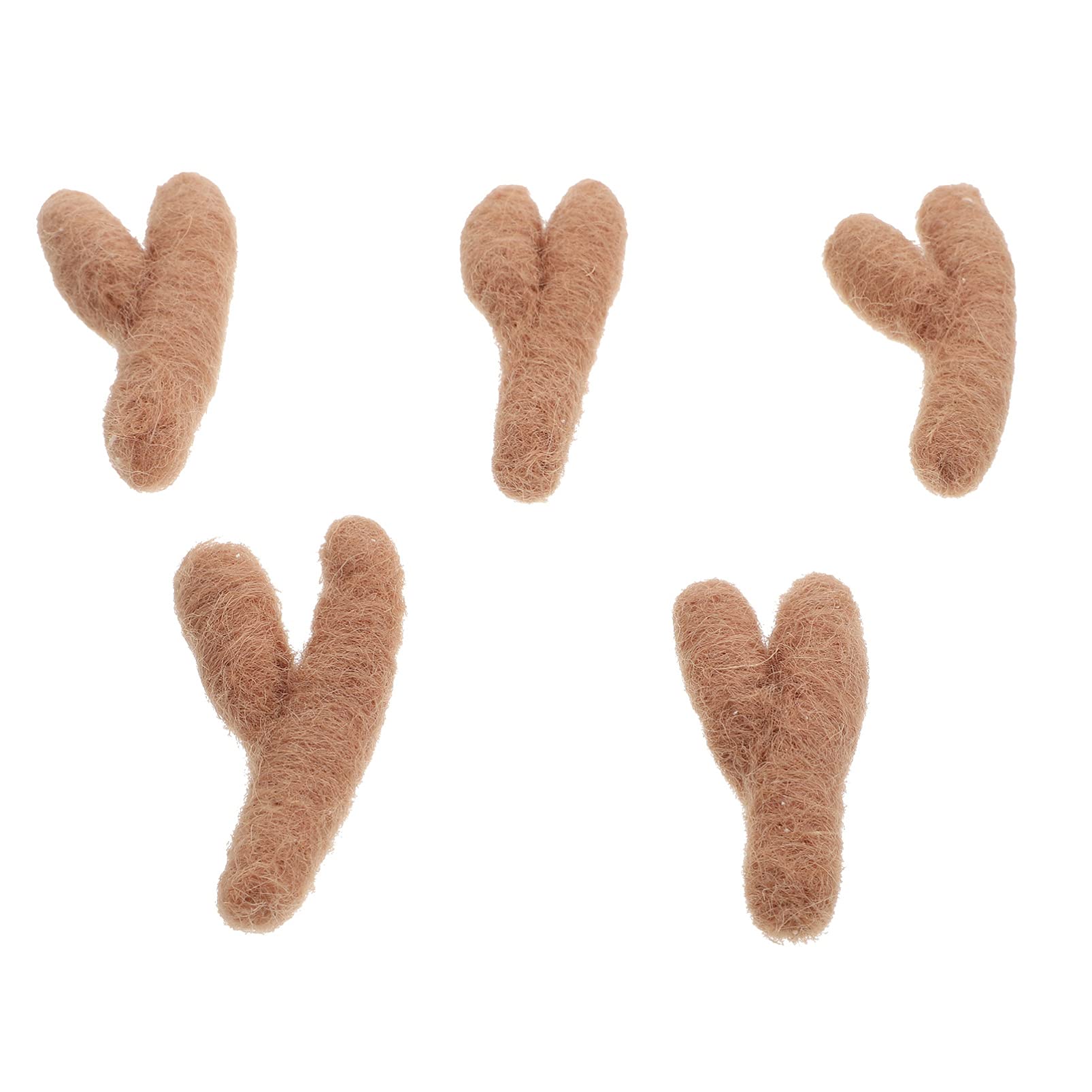 VICASKY Mini Felt Antlers Christmas Tree Hanging Ornament Christmas Decoration 5pcs Reindeer Deer Elk Pendant for DIY Crafts Headband Headdress Hair Clip Accessory