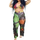 Floerns Women's Plus Size Sheer Mesh 