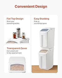 VEVOR Rice Storage Container, 4.5Gallon/20L x2