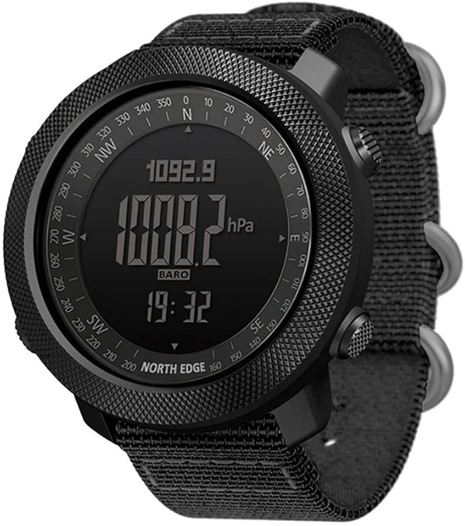 North Edge Apache Men's Sports Watch Digital Wristwatch 5ATM Waterproof Tactical Watch Stop