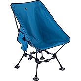 iClimb Two-Heights Light Compact Comfortable Camping Folding Beach Chair with Anti-Sinking Large Feet and Carry Bag