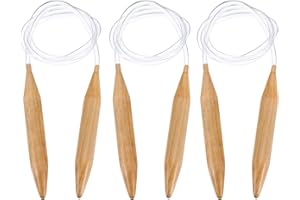 HARFINGTON 3Pcs US Size 35 (20 mm) Circular Knitting Needles, 47 Inch / 120 cm Round Wooden Needle for Handmade Projects DIY 