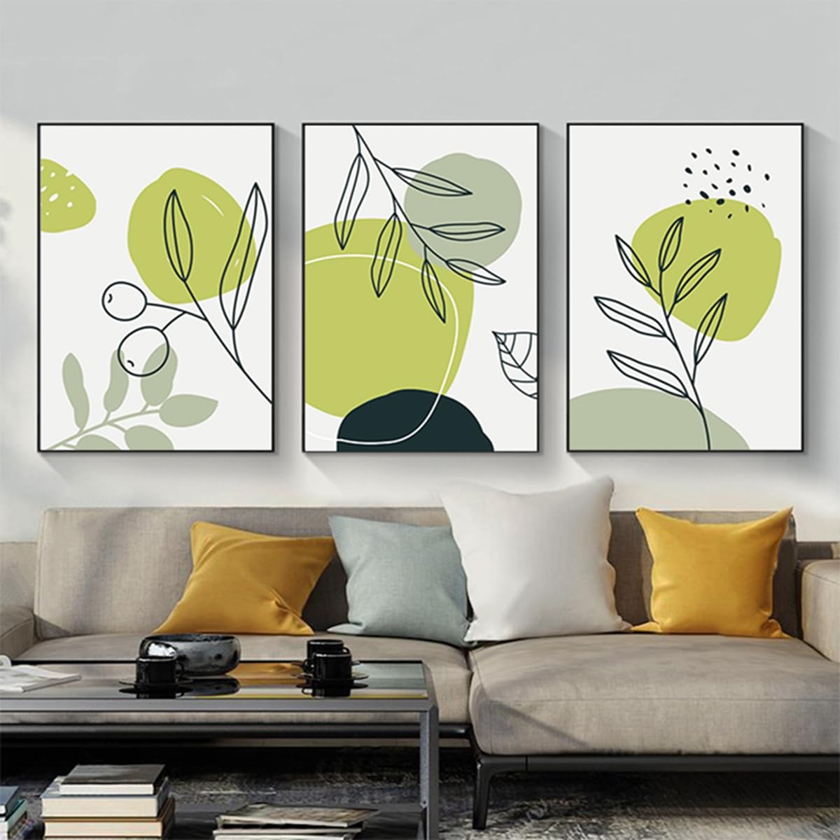 PYNVDD Set of 3 Posters Abstract Botanical Leaf Print Posters, Modern Abstract Bohemian Posters, Without Frame (Picture 10.60 x 90 cm x 3 Pieces)