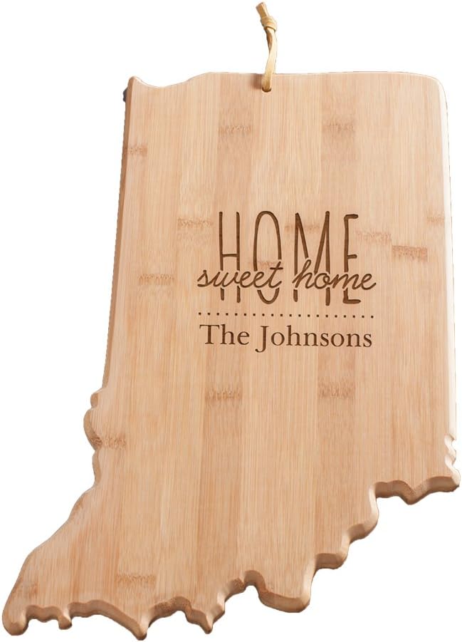 Personalized Home Sweet Home Indiana State Cutting Board