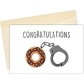 Heyshoo Funny Police Officer Congratulation Card, Policing Achievement Congrats Card, Police Retirement Card, Police Academy Graduation Gift