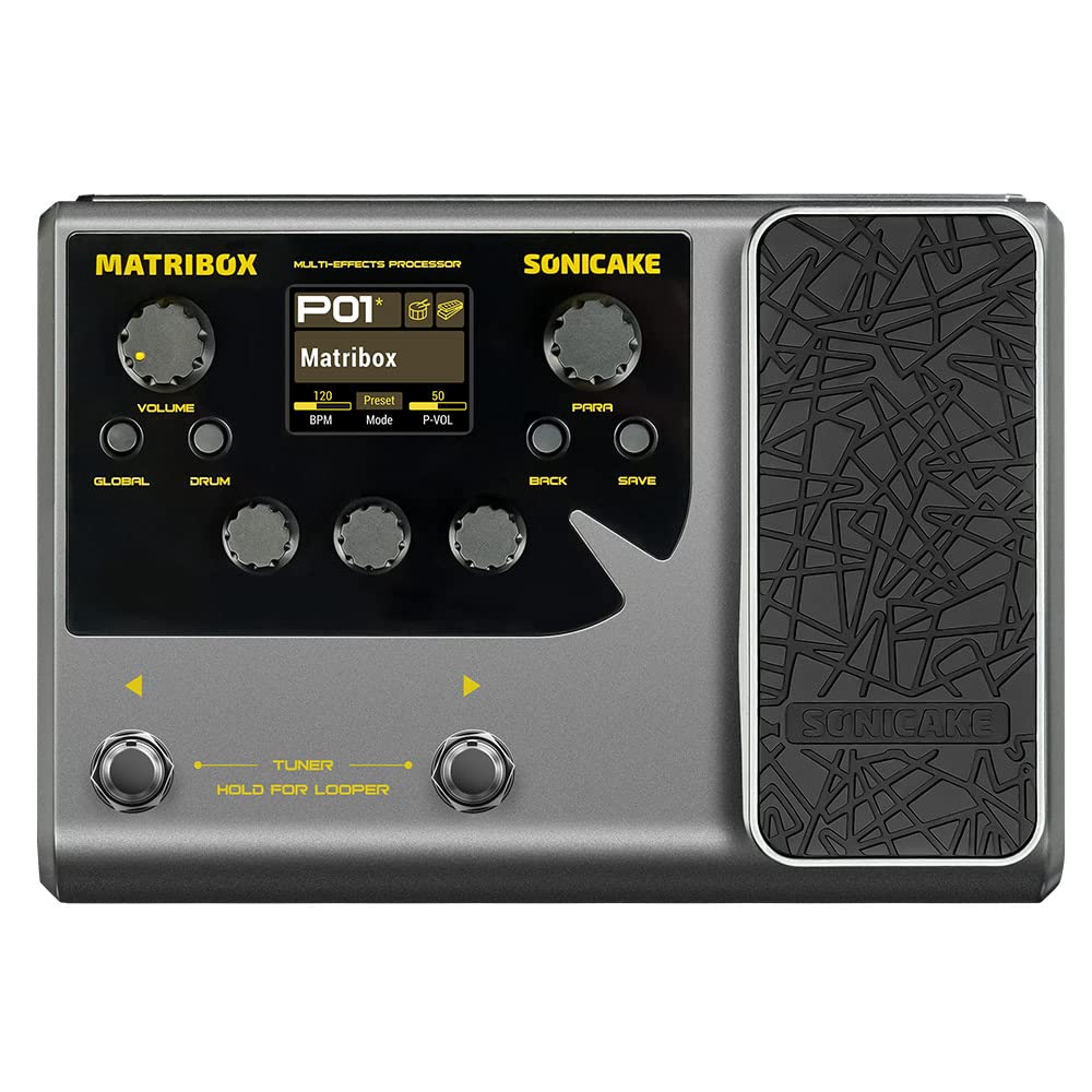 Photo 1 of SONICAKE Matribox - Guitar Multi Effects Processor with Expression Pedal, With 130 Built-in Guitar/Bass/Acoustic Effects, Amp Modeling, IR Cabinets Simulation, Stereo OTG USB Audio Interface QME-50