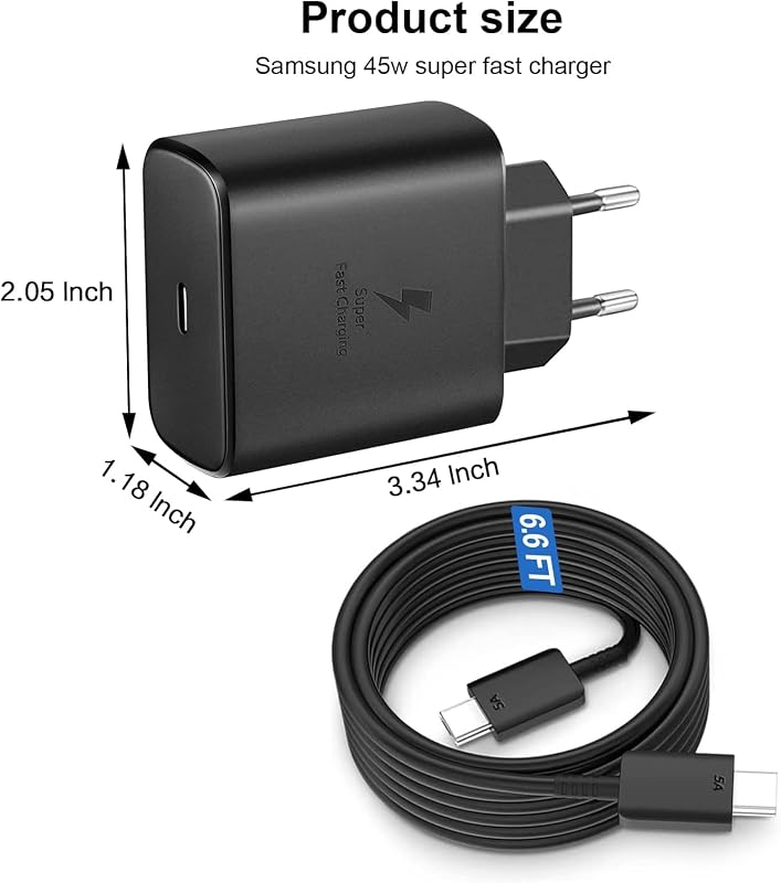 45W USB C Ladegerät Super Schnellladegerät für Samsung Galaxy S23 S22 Ultra Ladegerät S22/S22+/S21 Ultra/S21+/S21/S20，Note 10/Note 10+/Note 20/S20/S21/S10/S9/S8 Typ C Ladekabel Wandladegerät mit Kabel