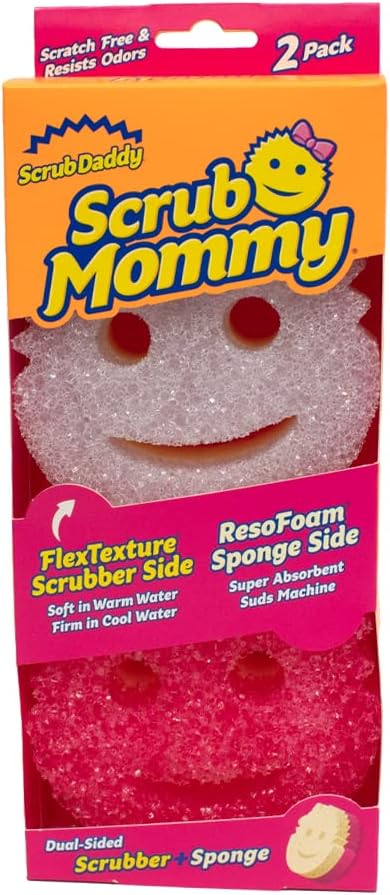 Scrub Daddy Scrub Mommy Sponges Dual Sided Non Scratch Twin Pack
