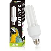 LUCKY HERP UVA UVB Light Bulb for Birds 2.4 UVB 20W Compact Flourescent Lamp for All Kinds Captive Birds