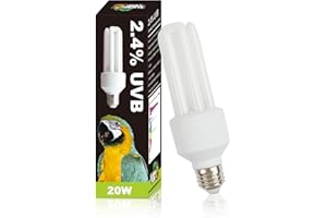 LUCKY HERP UVA UVB Light Bulb for Birds 2.4 UVB 20W Compact Flourescent Lamp for All Kinds Captive Birds