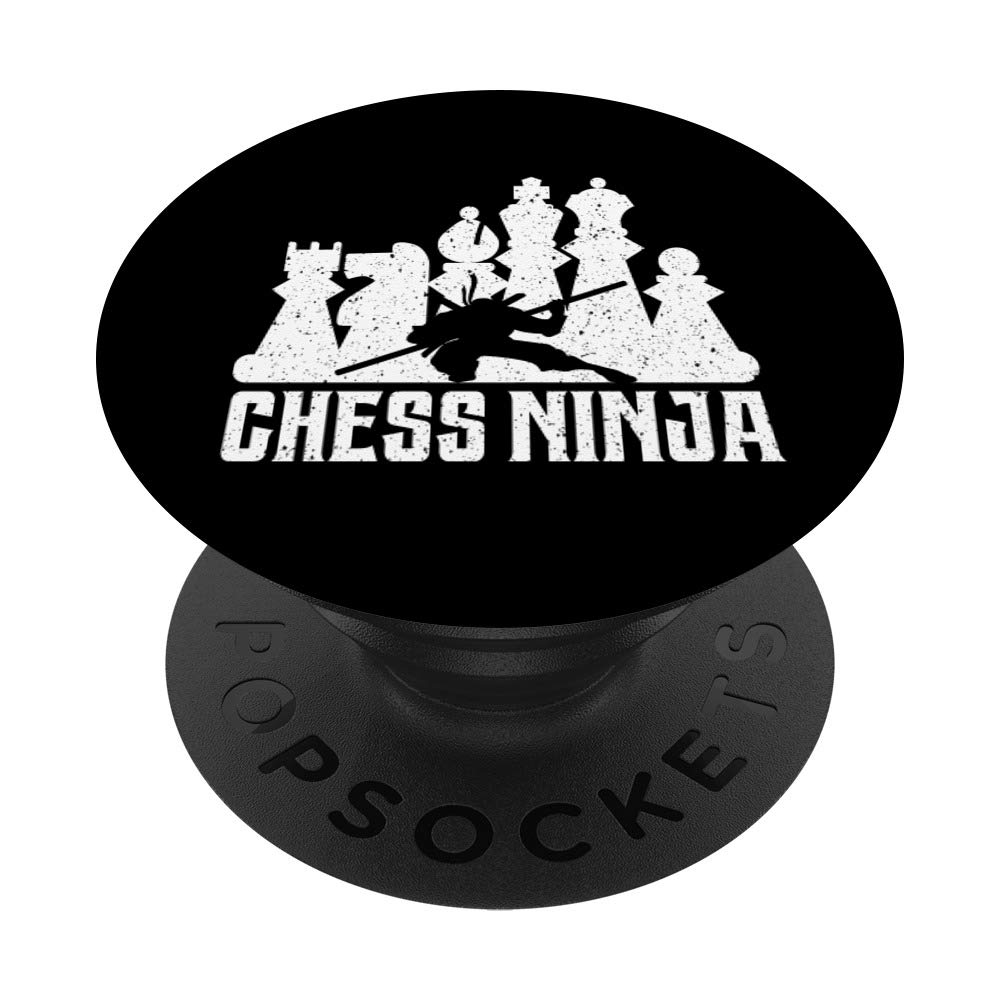 Chess Ninja Funny Martial Arts and Board Game Lovers Gift PopSockets PopGrip: Swappable Grip for Phones & Tablets