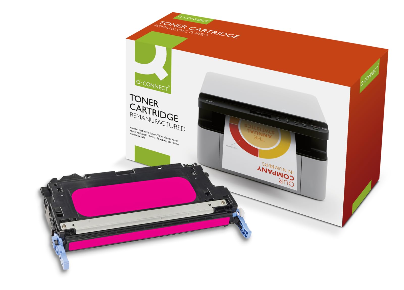 Q-Connect Remanufactured Toner for HP Q7583A Toner Cartridge, Magenta