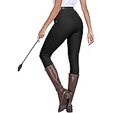 MoFiz Women's Horse Riding Pants Full Seat Silicon Knee-Patch Equestrian Breeches Horseback Schooling Tights Zipper Pockets