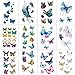 Wyuen 12 Sheets Butterfly Women Temporary Tattoo Stickers Animal Tattoos Body Art Waterproof Hand Fake Sticker (W12-03)