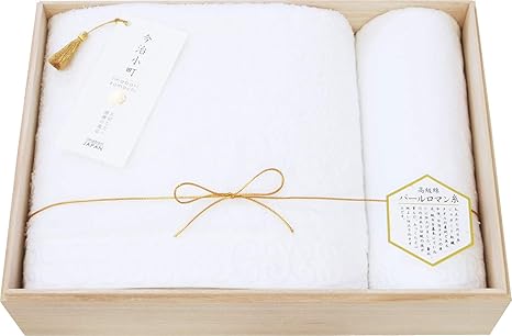 Amazon Co Jp 日本ユーテンシル タオルギフトセット 今治小町 パールロマン 高級木箱ギフトセット バスタオル 1 ハンドタオル 1 今治 ブランド認証商品 Tik ホーム キッチン
