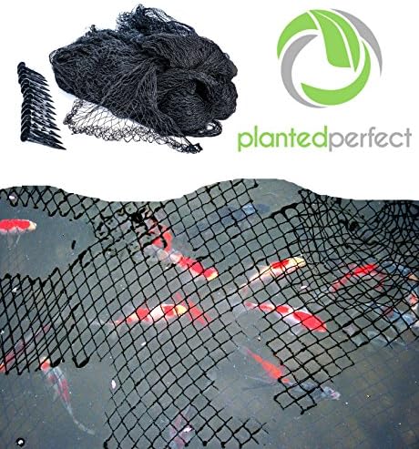 15 x 20 FT POND NET COVER - Easy Setup Pool and Fishpond Nylon Netting Protects Fish, Ponds and Koi from Birds and Leaves - Durable, See-Through Safety Covers Keeps Backyard Water Gardens Beautiful