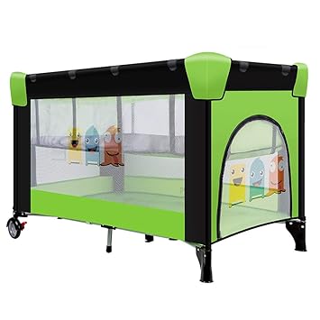 green travel cot