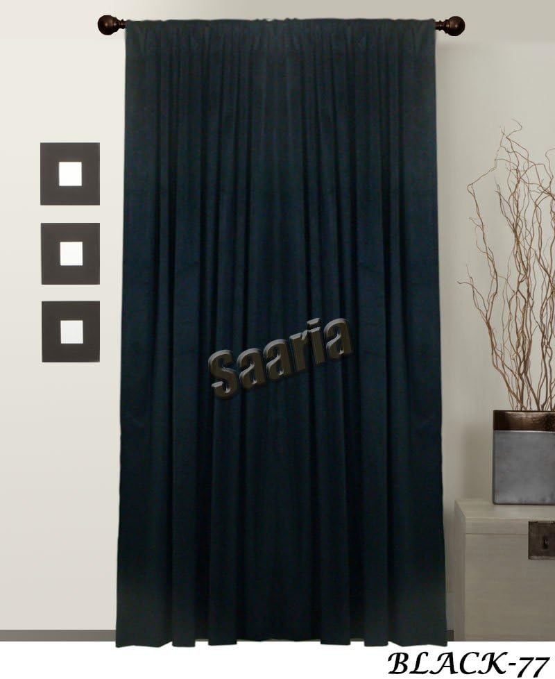 Saaria Black Velvet Panel Curtain Stage ,Wall Covers ,Hall Partition Event Decoration Backdrop 7'W X14'H
