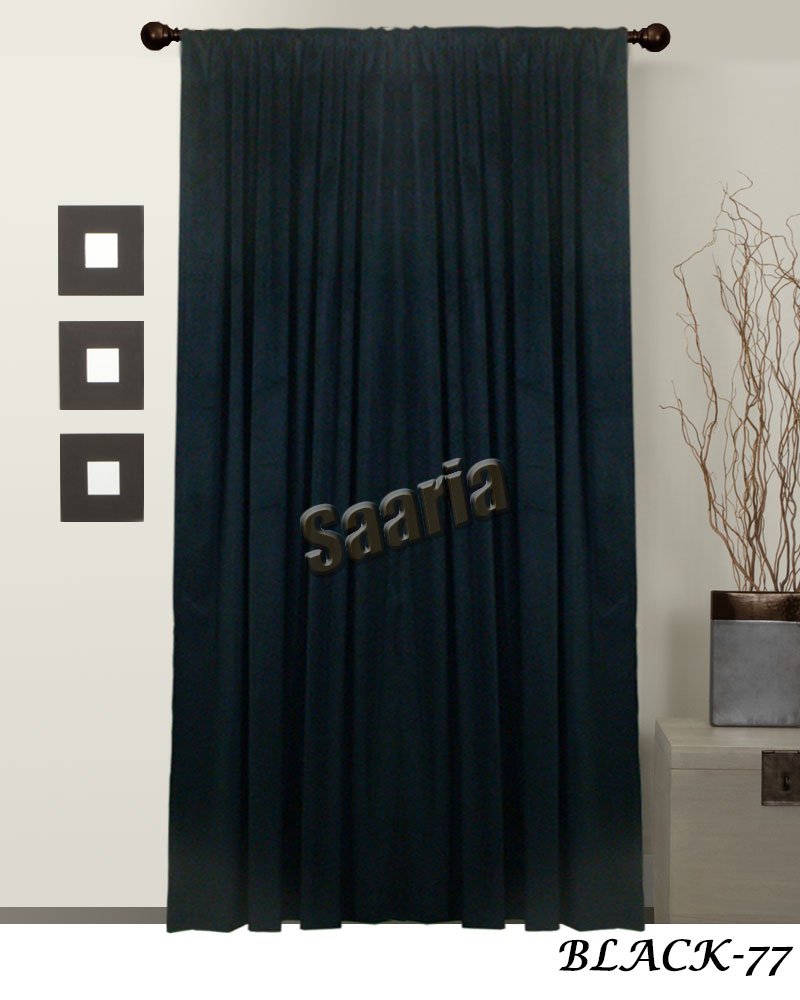 Amazon Com Saaria Black Velvet Curtains Panels Home Theater