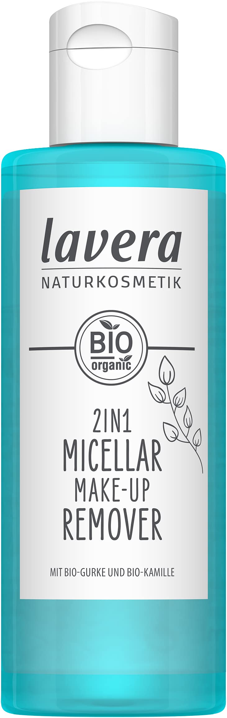 lavera 2in1 Micellar Make-up Remover - natural cosmetics - Refreshing and moisturising formula - Vegan - free from silicones - Organic cumcumber extract & Organic chamomile extract - 100ml
