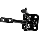 National Hardware Automatic Gate Latch, 4 in Strike, Steel, Black | Self-Latching on Close for Outswing Farm Gates and Animal Pens; Padlockable, Left or Right Hand Mounting