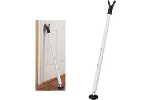 HARRMS Door Security Bar, 1 1/8 inch Heavy Duty Security Bars, 35-41.7" Adjustbale Door Saftey Bar - Portbale Security Door Barricade Bar Inside (1 pc, White)