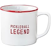 Santa Barbara Design Studio Coffee Cup Debossed Printed Ceramic Pickleball Mug, 16-Ounces, Legend