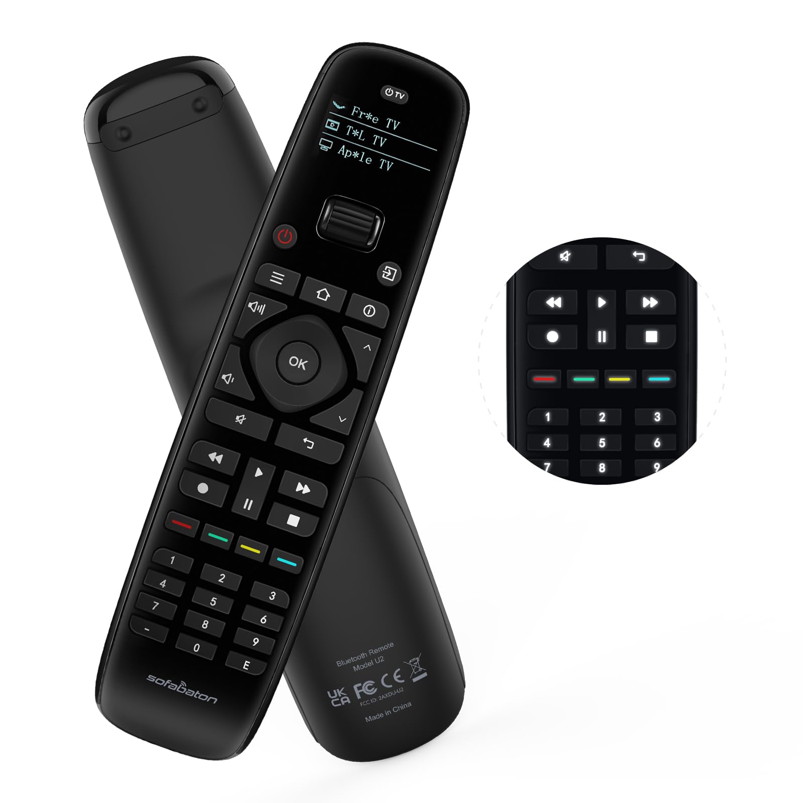 Photo 1 of SofaBaton U2 Universal Remote Control (with Backlight) with APP and Macro Buttons, Extended Infrared Range, Raise-to-Wake, Compatible with IR & Bluetooth Devices, All-in-one Smart Universal Remote