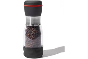 IGOOOT External Adjustable Pepper Grinder, Comfortable Pepper Grinder Manual, Refillable Ceramic Salt Grinder, with Lid, Perfect Pepper Mill for Pepper, Salt and Other Spices