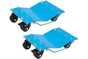 Car Dolly Set of 4 with 8000 lbs Capacity, Manganese Steel Heavy Duty Car Mover Wheel Dollies with Antiskid Plate & 360 Degre