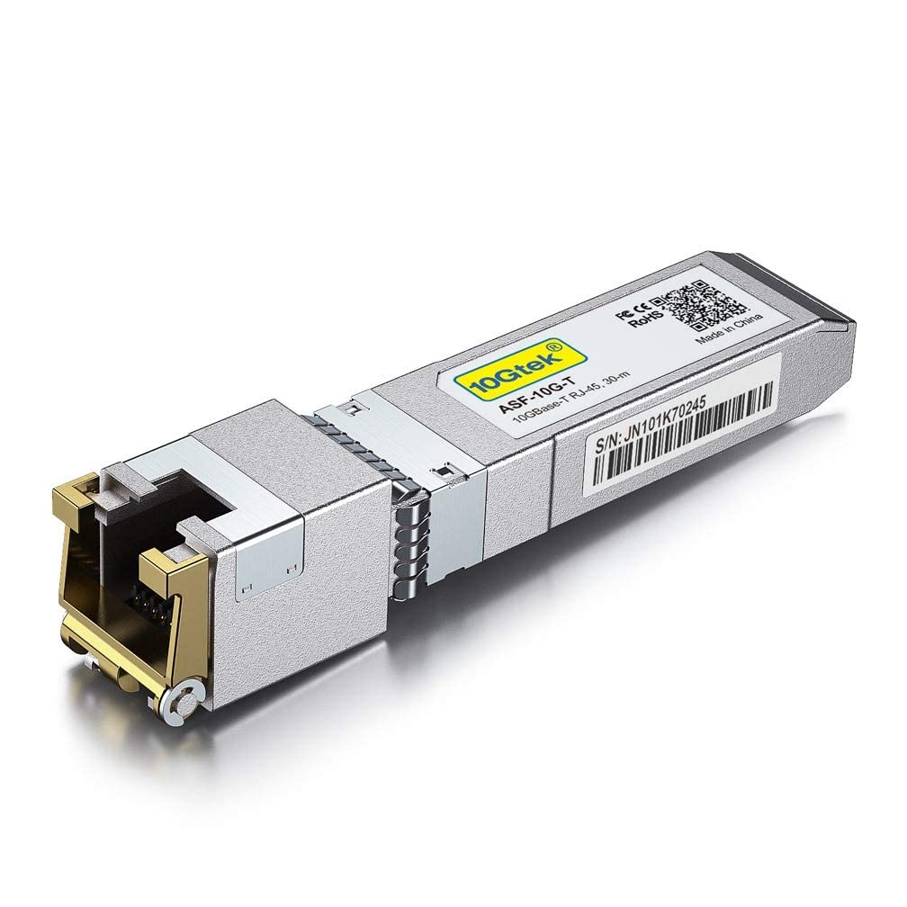 10Gtek for Ubiquiti UniFi 10Gb SFP+ RJ45 Transceiver UF-RJ45-10G, 10GBase-T SFP+ Copper Module, up to 30 Meters